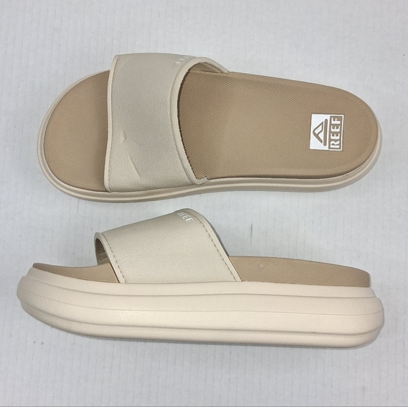 REEF Cushion Bondi Bay Beige Slide On Sandals 8 - Picture 1 of 7